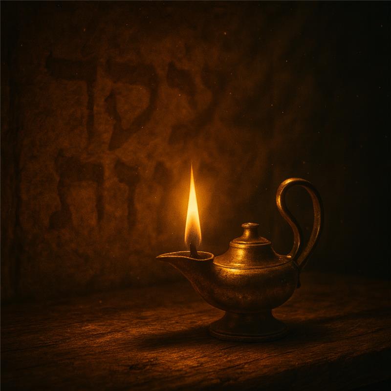 Traditional oil lamp casting sacred shadows that reveal the hidden power of divine names