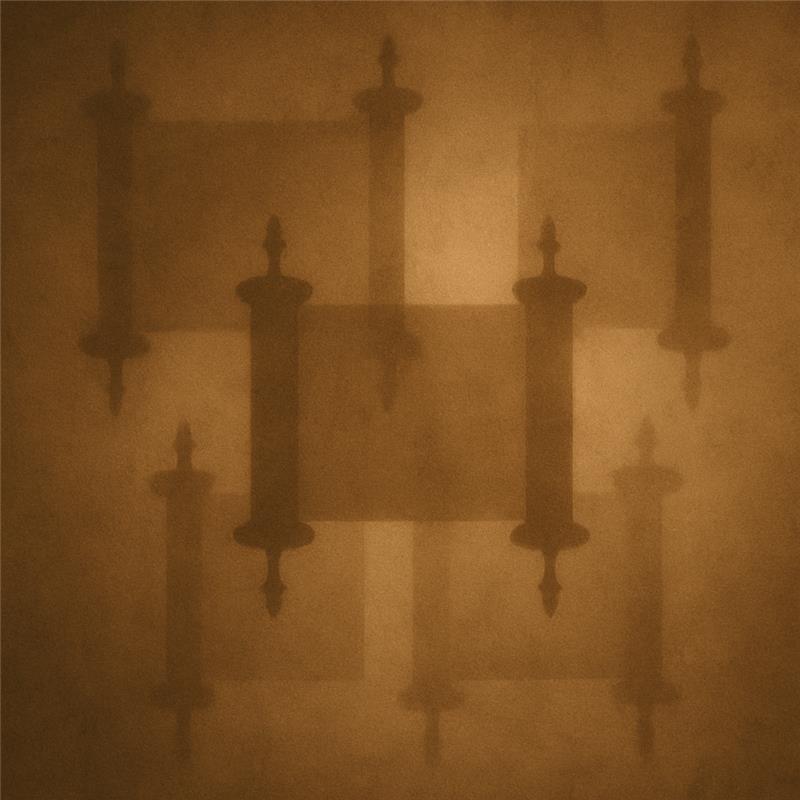 Shadow patterns of invisible scrolls representing anonymous Mishnah teachings