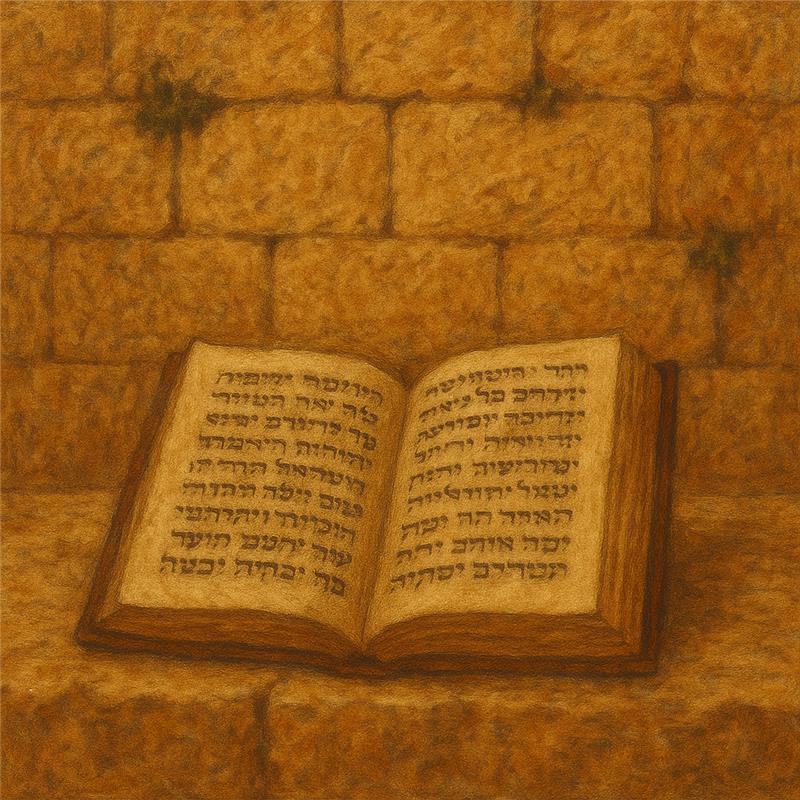 Open book of Tehillim at the Western Wall