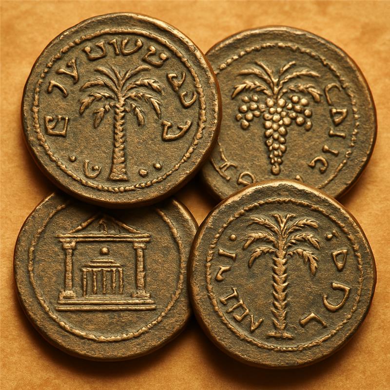 Ancient coins from the Bar Kokhba revolt period 